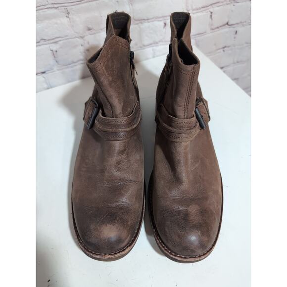 Timberland Womens Chelsea Boots Size 10 Brown Cognac Leather Zip Pull On Ankle - Picture 6 of 13